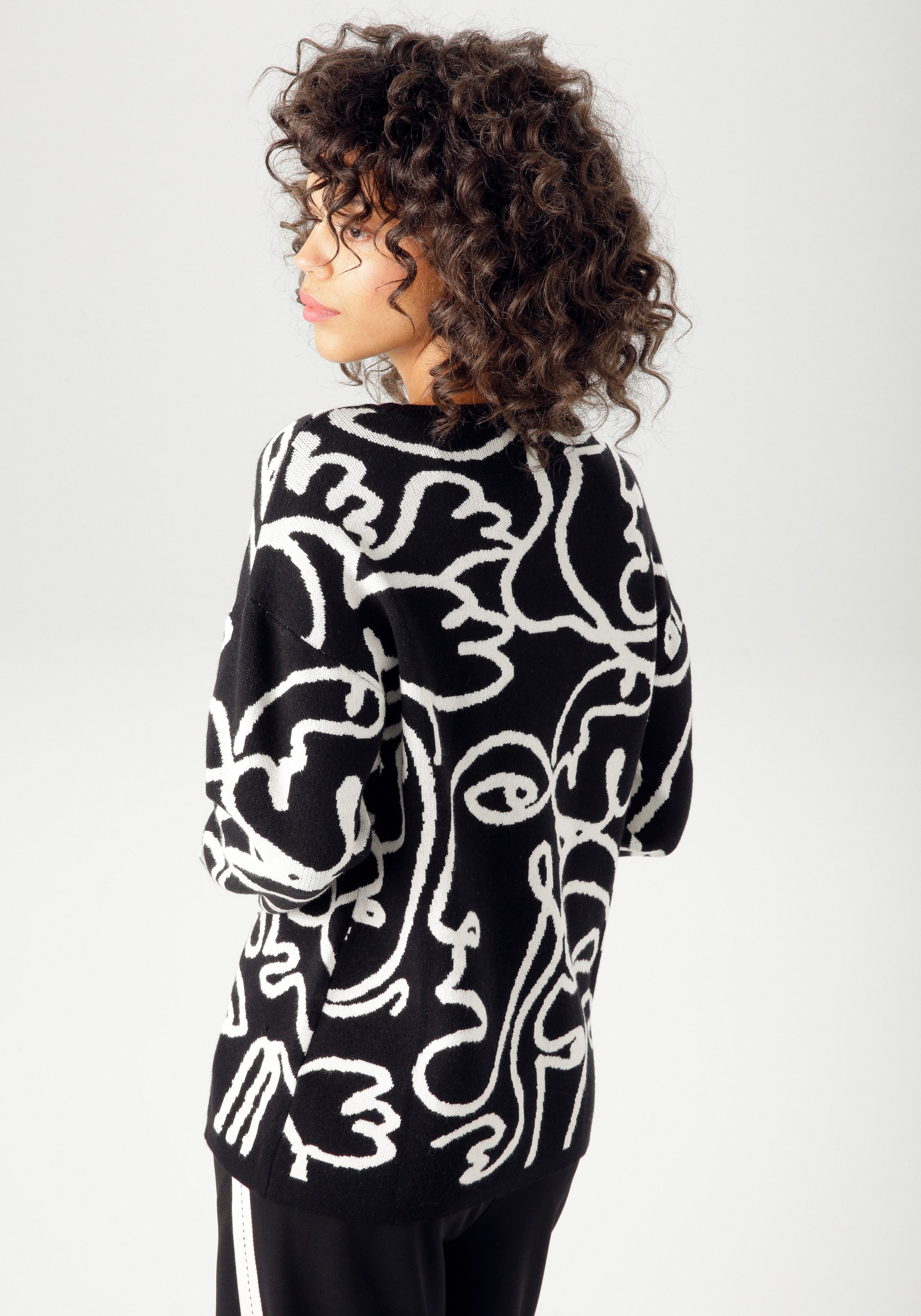 Aniston CASUAL Strickpullover mit fantasievollem, grafischen Jacquard-Muste günstig online kaufen