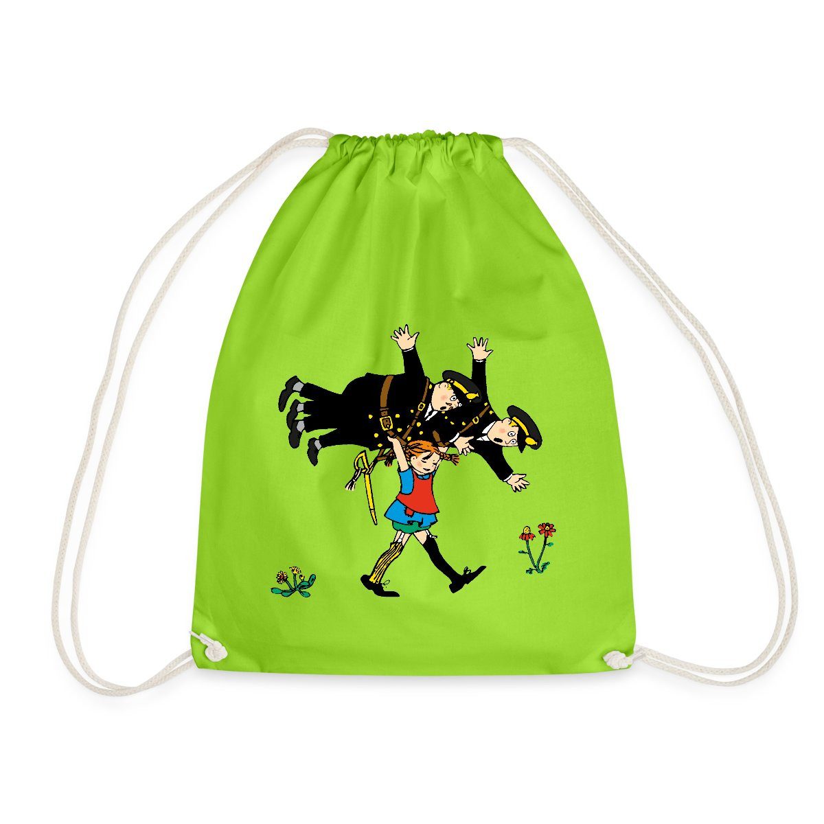 Spreadshirt Turnbeutel Pippi Langstrumpf Pippi Und Die Polizei Turnbeutel (1-tlg)