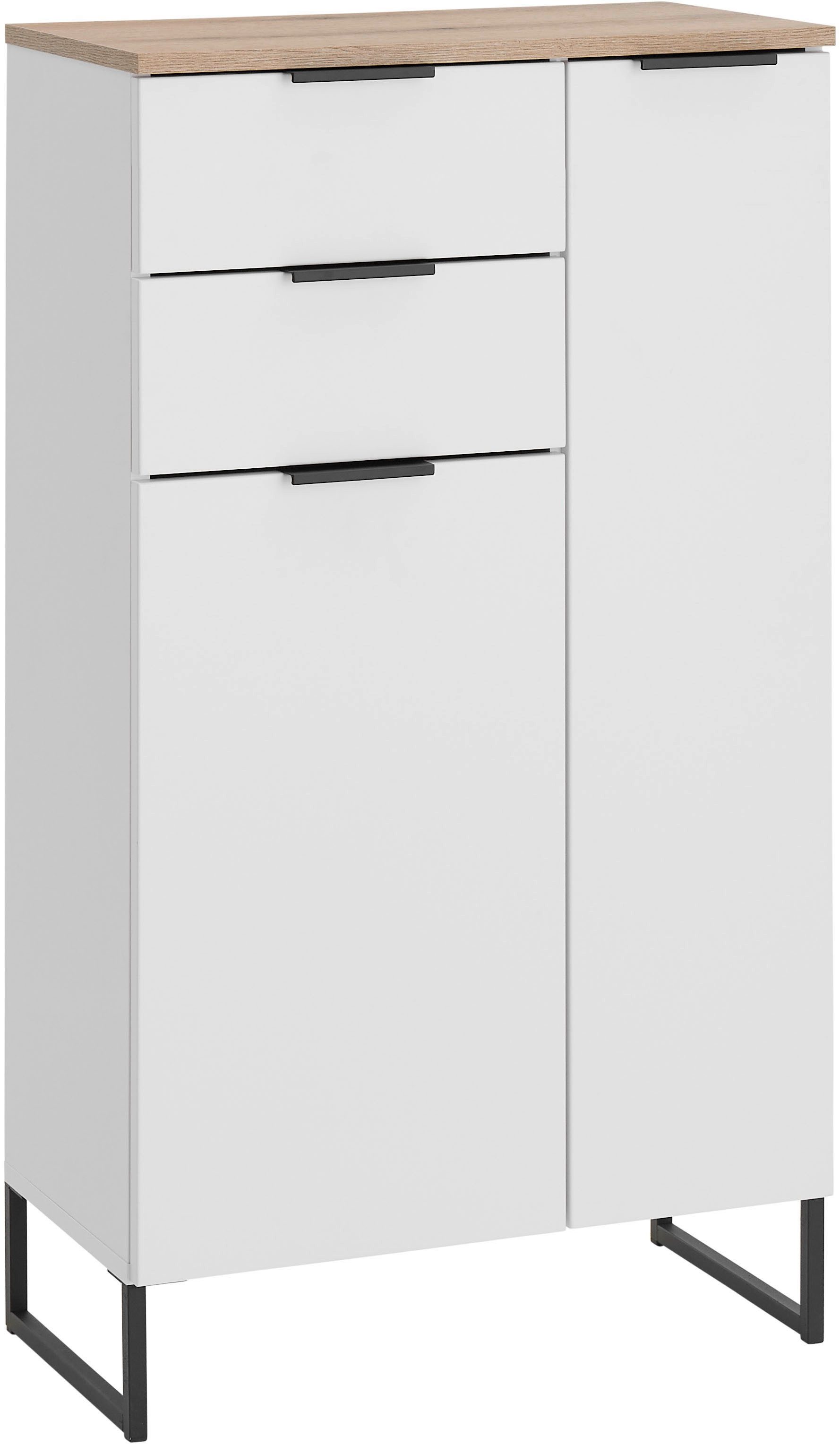 BASIC by Balculina Midischrank Denver Midischrank, Badezimmerschrank BxHxT 60x106x32 (1-St) Breite 60 cm, Tür L/R montierbar, Softclose