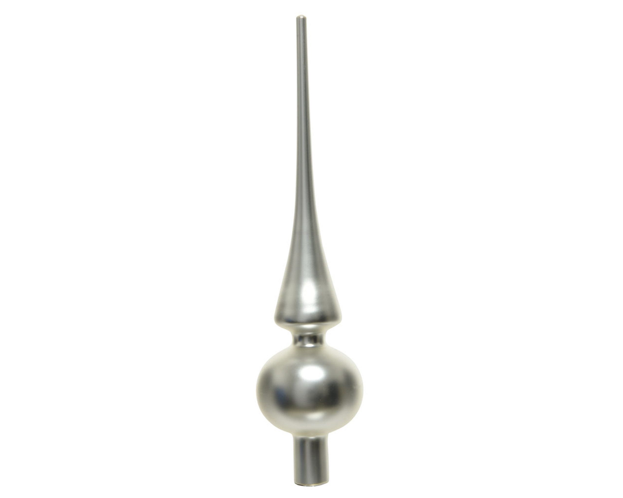 Kaemingk Christbaumspitze, Christbaumspitze Glas 26cm silber matt