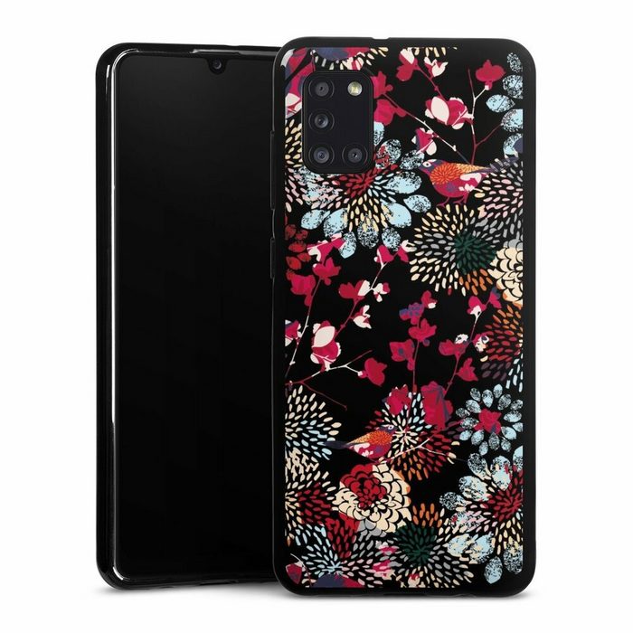 DeinDesign Handyhülle Blumen Design Abstrakt Dark Kimono Samsung Galaxy A31 Silikon Hülle Bumper Case Handy Schutzhülle