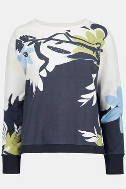 Gina Laura Sweatshirt Sweatshirt Identity Blüten U-Boot-Ausschnitt