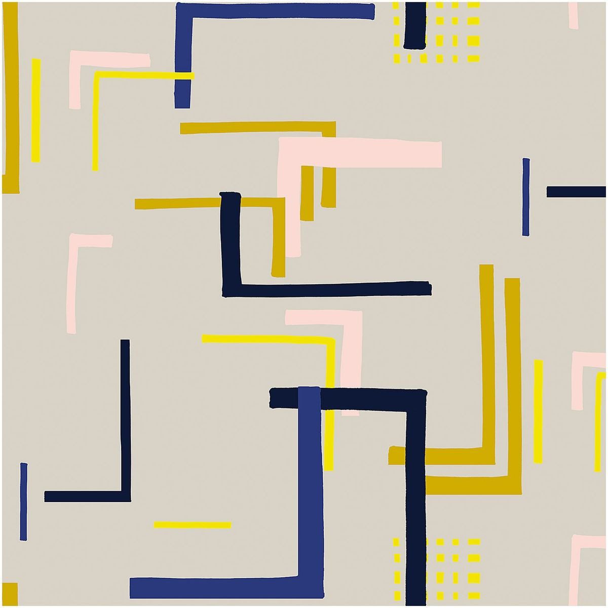 Rico Design Stoff Baumwollstoff Okina Hana beige blau neongelb 50x140cm