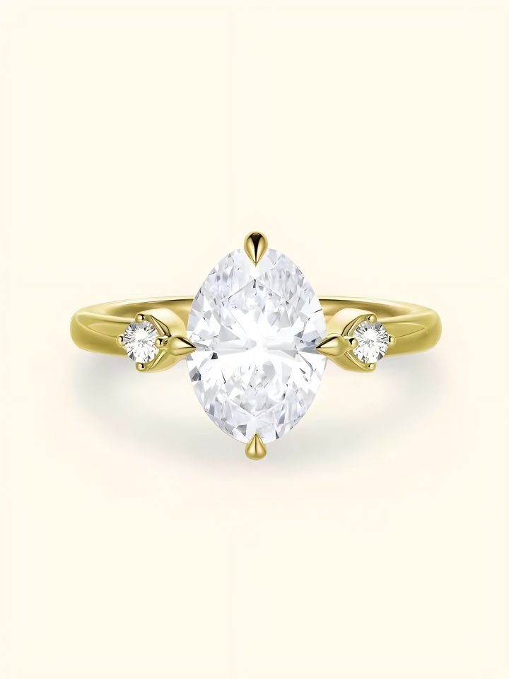 Diamantring Labor-Diamant Ring,Oval Cut,2ct,D,VS1,Verlobungsring,Jahrestag Ring