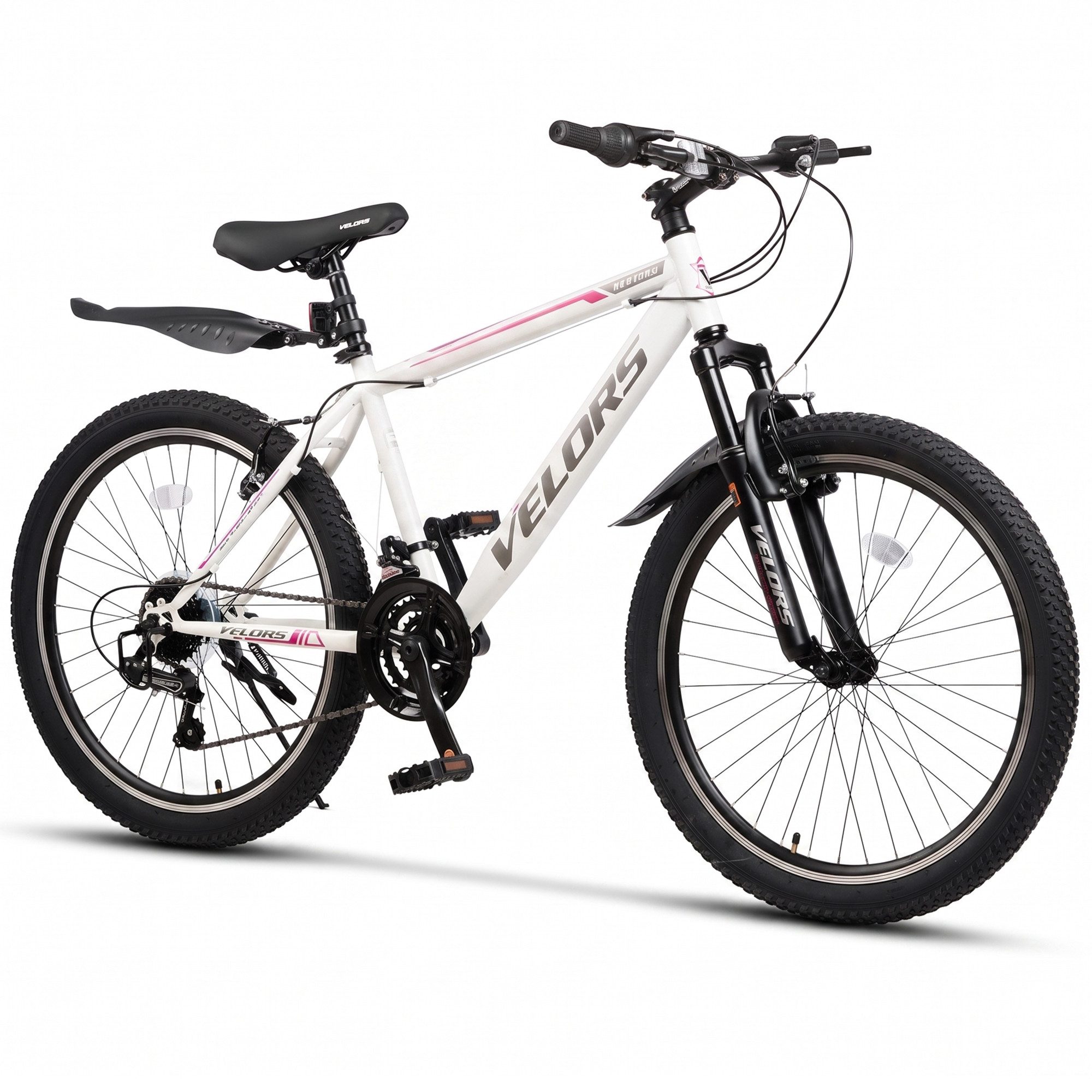 Velors Mountainbike 20, 24 Zoll Fahrrad Kinderfahrrad Mädchen und Jungen, 21 Gang Shimano Tourney Schaltwerk, Kettenschaltung, (mit Fahrtasche), Hochwertiger Rahmen, Jugendfahrrad MTB Hardtail Fahrrad