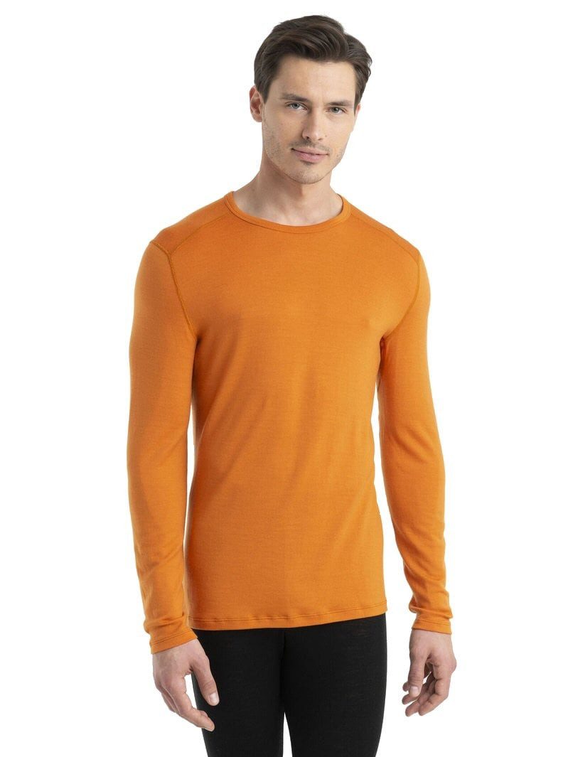 Icebreaker Langarmshirt Unterwäsche 260 Tech Crewe - Merinowolle, enganliegend - gelb Herren