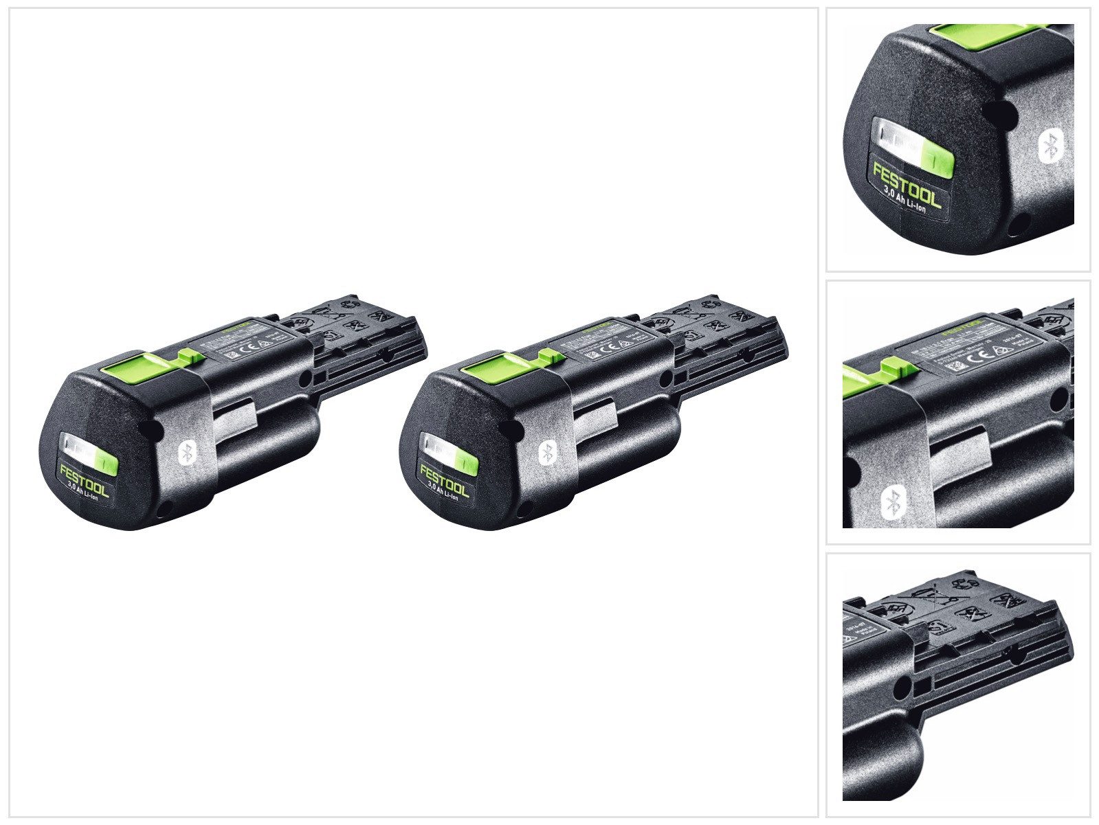 FESTOOL Akku Set 2x BP 18 Li 3,0 Ergo I Akku 18 V 3,0 Ah / 3000 mAh Li-Ion (Akkupacks