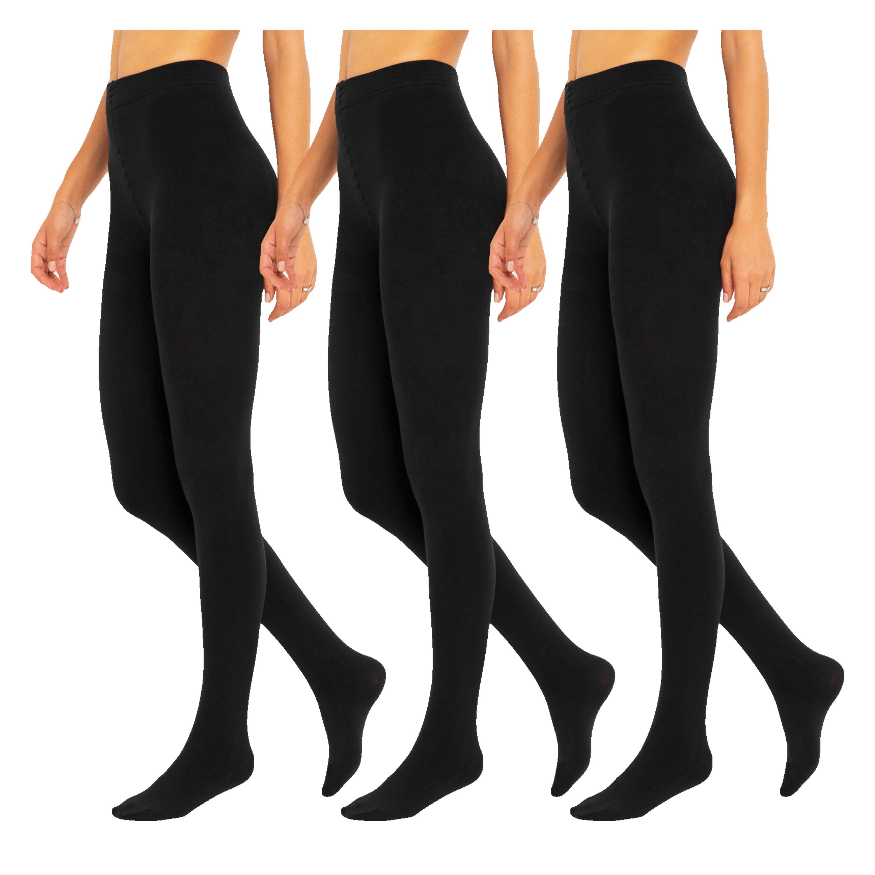 TEXEMP Thermostrumpfhose Thermo Strumpfhosen Damen Warm Fleece 3er Pack Baumwolle Winter (Set 3 St. 3er-Pack) Atmungsaktiv, Wärmend, Klimaregulierend