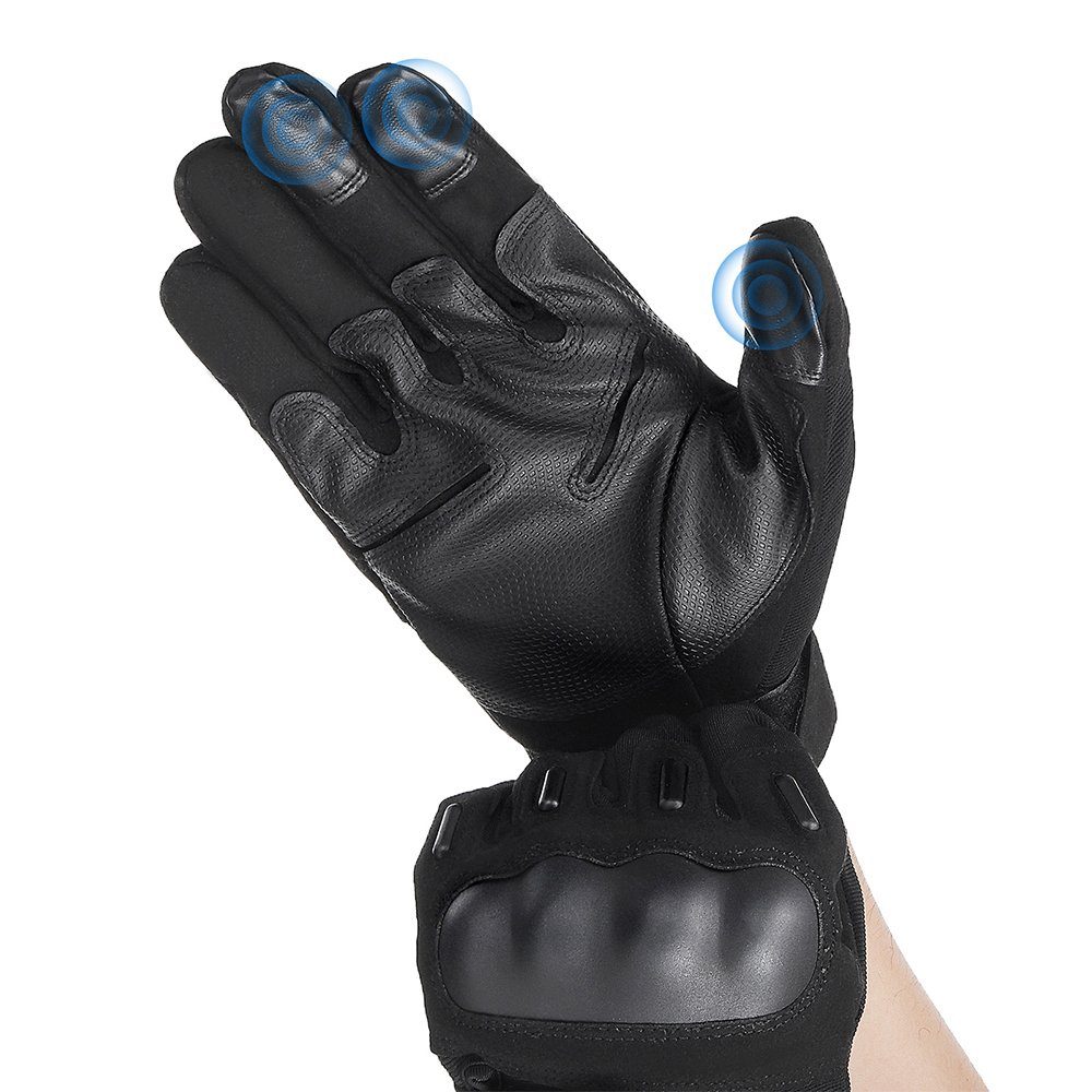 Leder, Motorradhandschuhe Vollfinger Handschuhe Design AUDEW Touchscreen