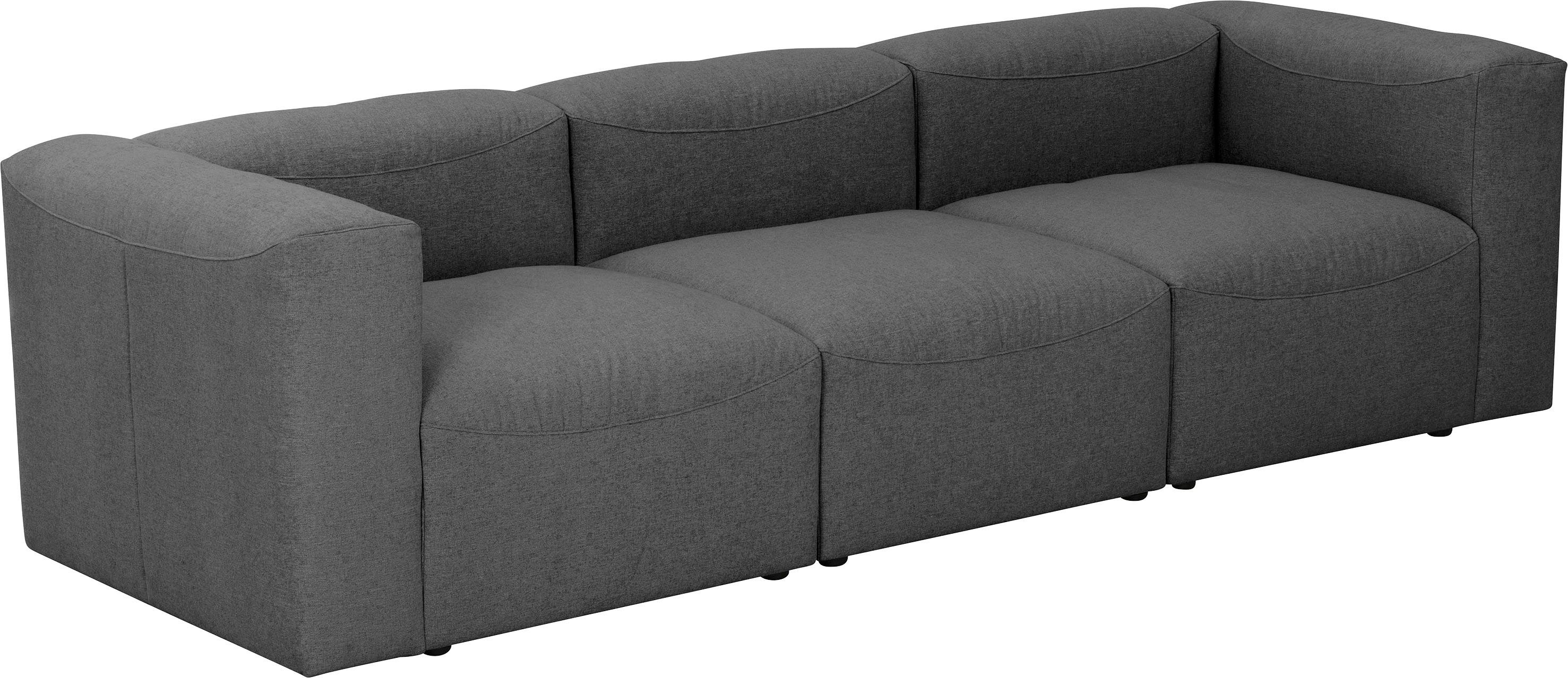 Sitz-Elementen, 3 aus 3 anthrazit individuell Winzer® Spar-Set 05 Max 3-Sitzer kombinierbar Teile, Sofa-Set Lena,