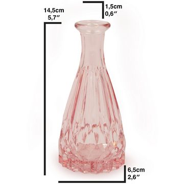 Blümelhuber Dekovase Glas-Vasen, 5 Stück, Rosa, 14,5cm (5 St)