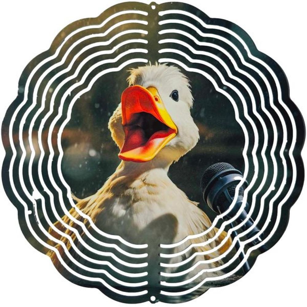 Ladreas Windspiel Edelstahl 3D Windspiel Windspinner 20cm Ente Singt WI233