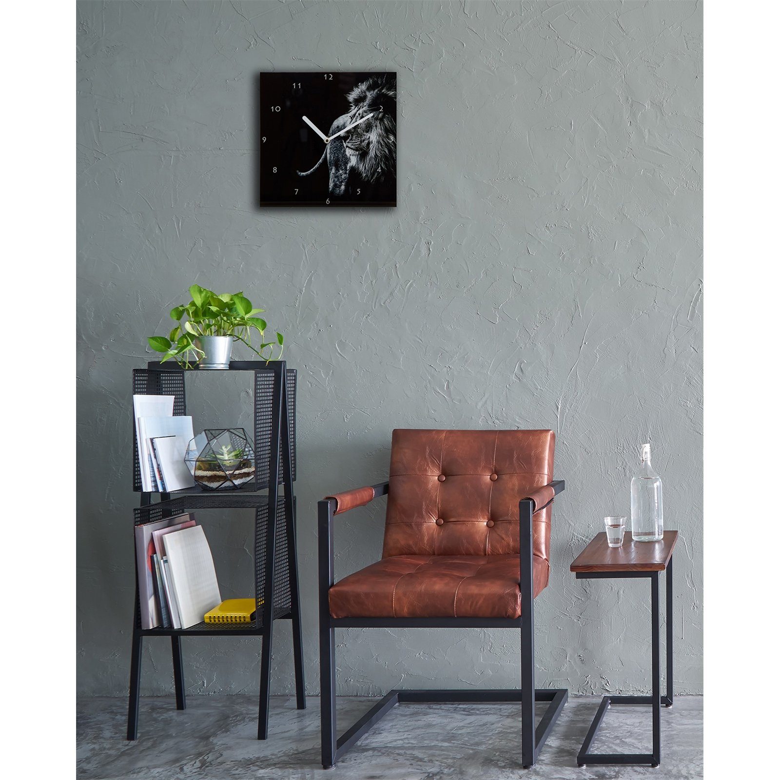 HTI-Living Wanduhr Wanduhr Löwe (Wanddeko Wandbild Glas) günstig online kaufen