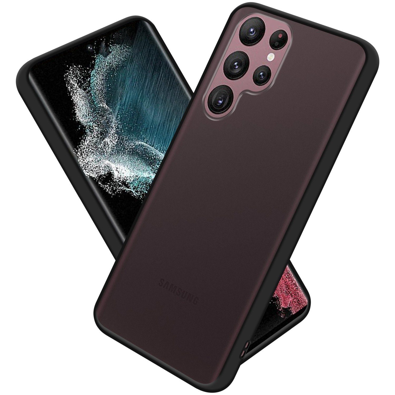 Cadorabo Handyhülle für Samsung Galaxy S22 ULTRA Hülle Samsung Galaxy S22 ULTRA, Handy Schutzhülle - Hülle - Ultra Slim Hard Cover Case - Bumper