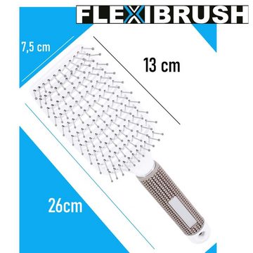 MAVURA Haarentwirrbürste FLEXIBRUSH Profi Haarbürste ohne Ziepen Entwirrbürste Kammbürste, für Damen, Herren & Kinder, entwirren Bürste Anti Tangle Detangler Kamm