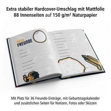 itenga Notizbuch itenga Freundebuch Weltraum DIN A5, 88 Seiten 150g Naturpapier