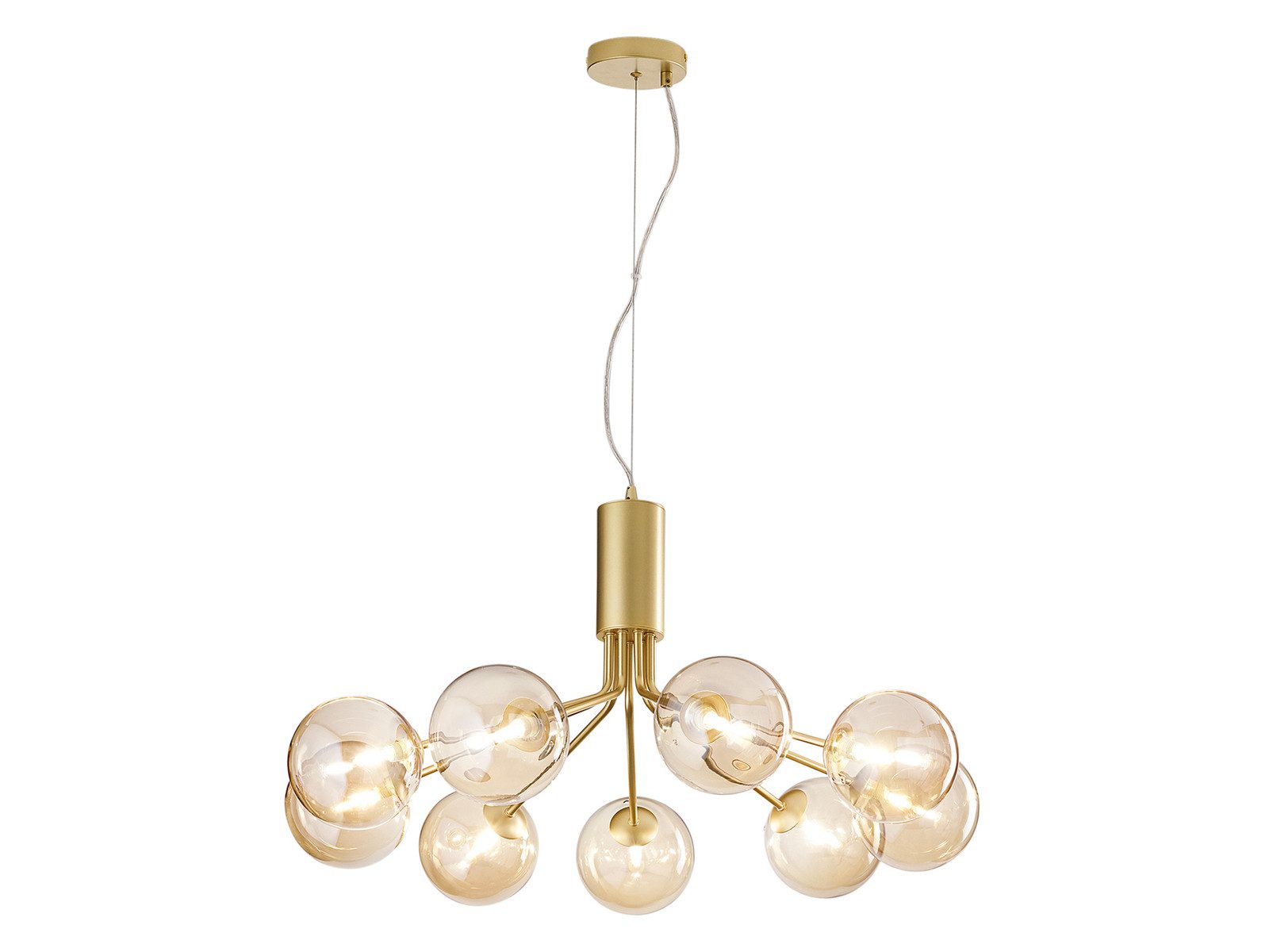 LUCE Design LED Pendelleuchte groß mit Glas-Kugeln Ø 83cm, Dimmfunktion, LED wechselbar, Warmweiß, ausgefallene Hängelmape für Esstisch hängend inkl. G9 Leuchtmitteln