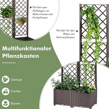COSTWAY Blumenkasten, Pflanzkasten mit Rankgitter, für Garten, Hof, Balkon