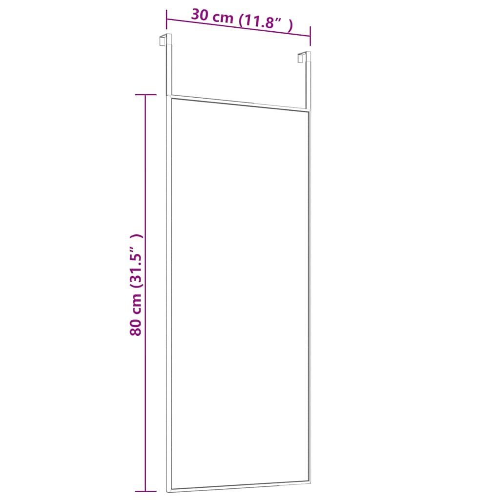 30x80 Wandspiegel furnicato Türspiegel Schwarz und Glas Aluminium cm