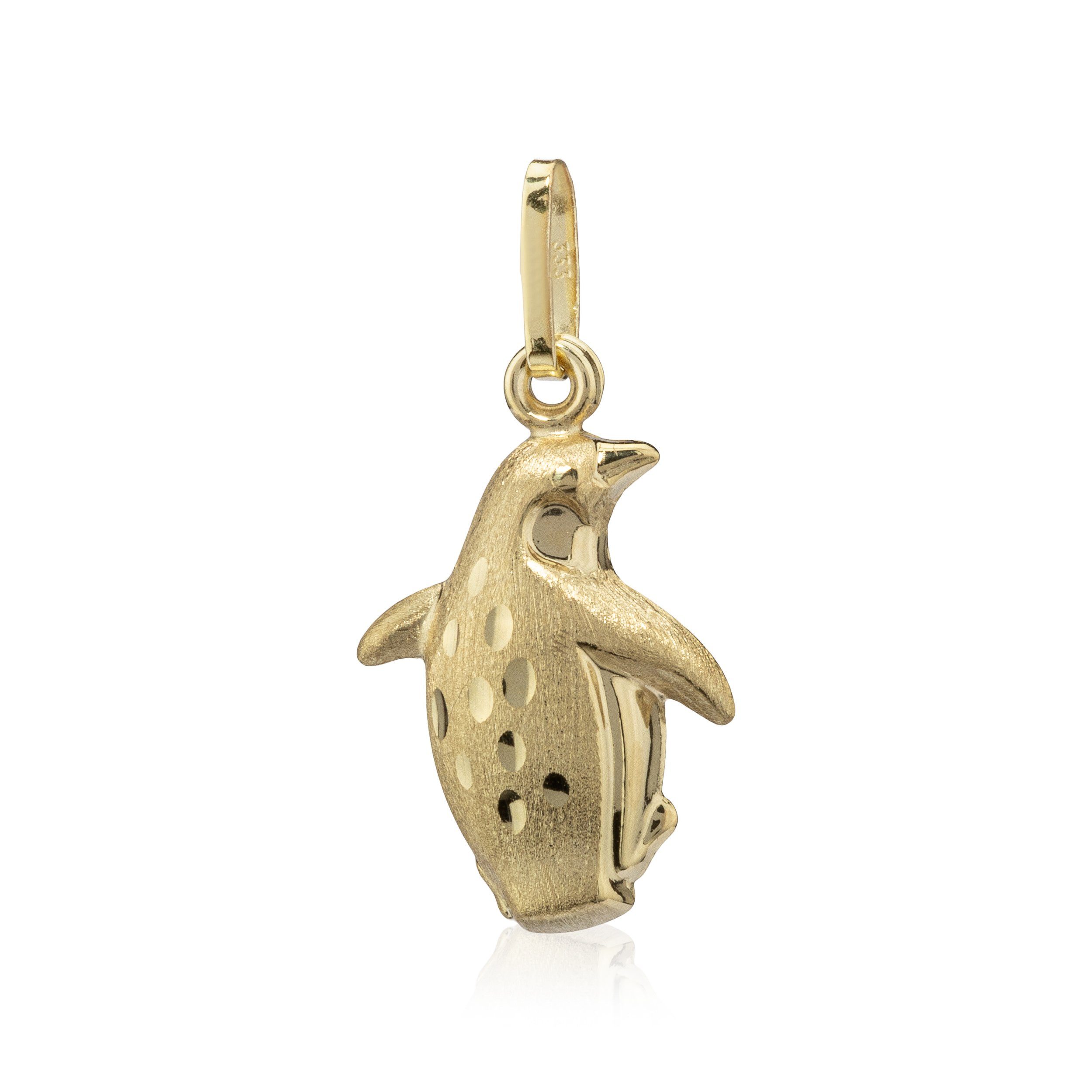 Kettenanhänger Pinguine klein 16,4mm 333 Gelb Gold Kettenanhänger