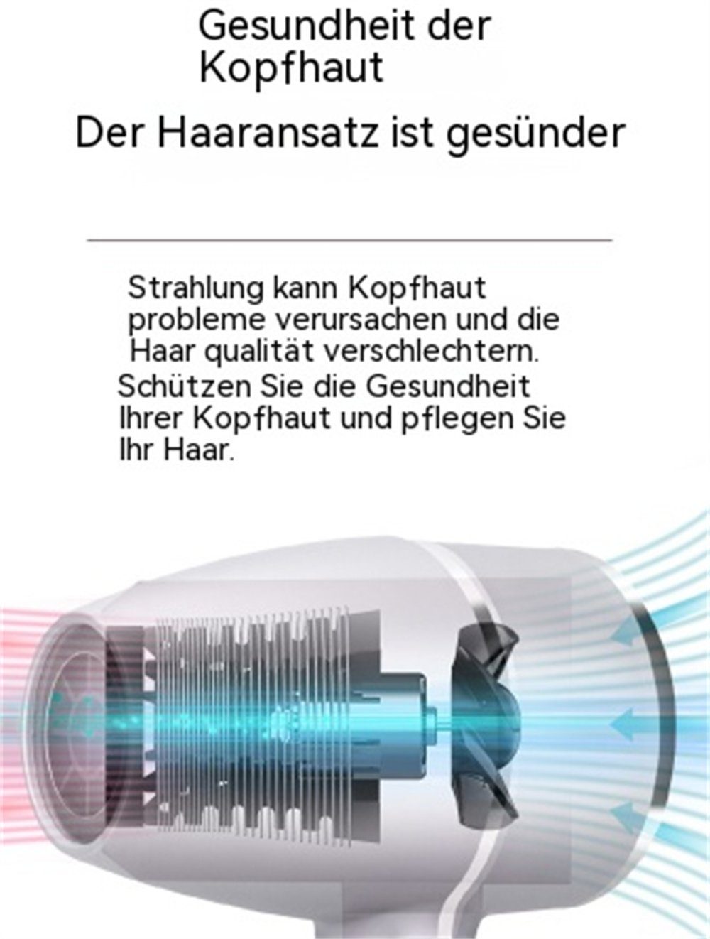Ionischer Haartrockner,Haarpflege Schwarz professioneller Haartrockner, W carefully 1800 selected Haartrockner