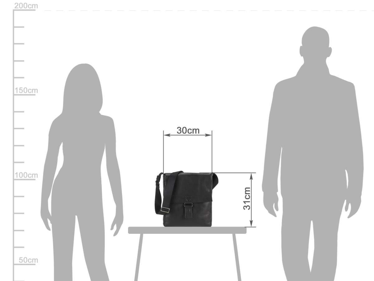 Sonnenleder Umhängetasche GranadaG, Ledertasche, Messenger Bag, süddeutsches Rindleder