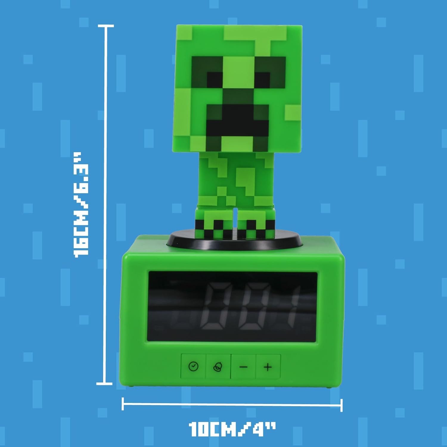 Paladone Kinderwecker Minecraft Creeper Wecker - Offiziell Lizenziertes Icon Nachtlicht spielt iconische In-Game Sounds – Bild 4 von 5