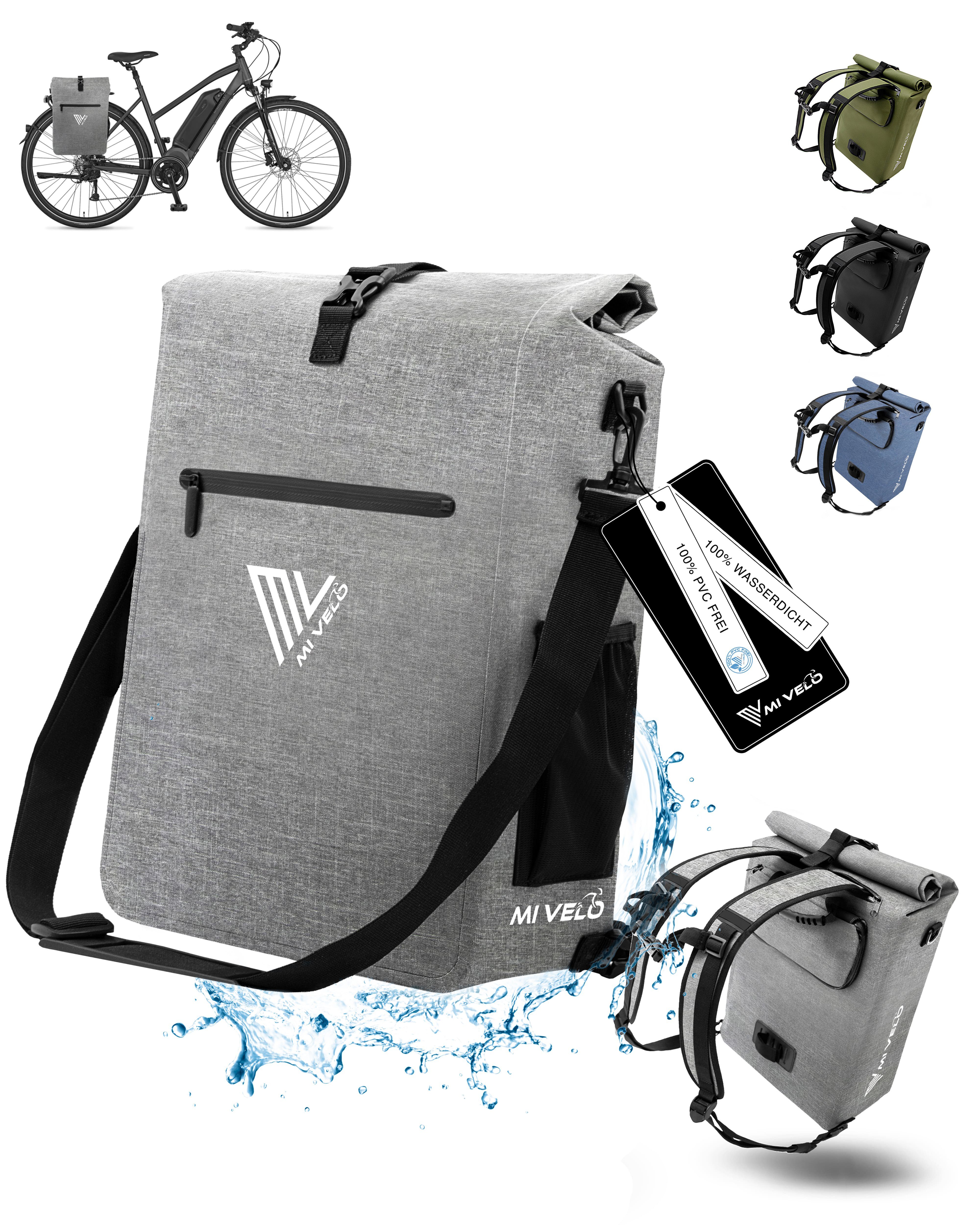 MIVELO Fahrradtasche 3in1 Gepäckträgertasche, Rucksack für Fahrrad Gepäckträger wasserdicht