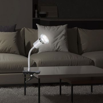 etc-shop Klemmleuchte, LED-Leuchtmittel fest verbaut, Warmweiß, Leselampe Bett Klemme Klemmlampe LED mit Stecker Bettlampe