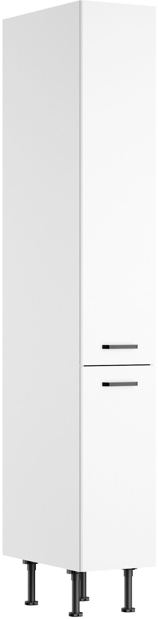 KOCHSTATION Apothekerschrank KS-Paula 30 cm breit, 211 cm hoch, mit 2 Auszügen, 5 Ablagen