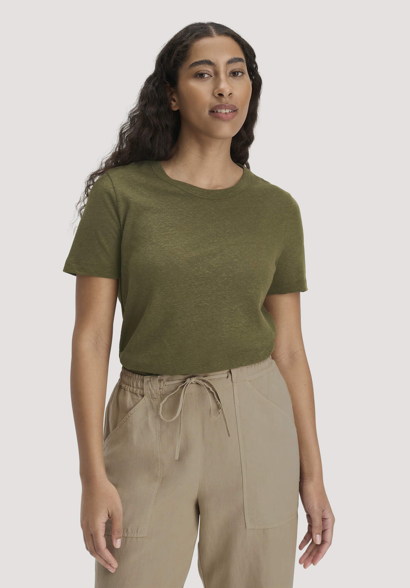 Hessnatur T-Shirt aus Leinen und Bio-Baumwolle (1-tlg)