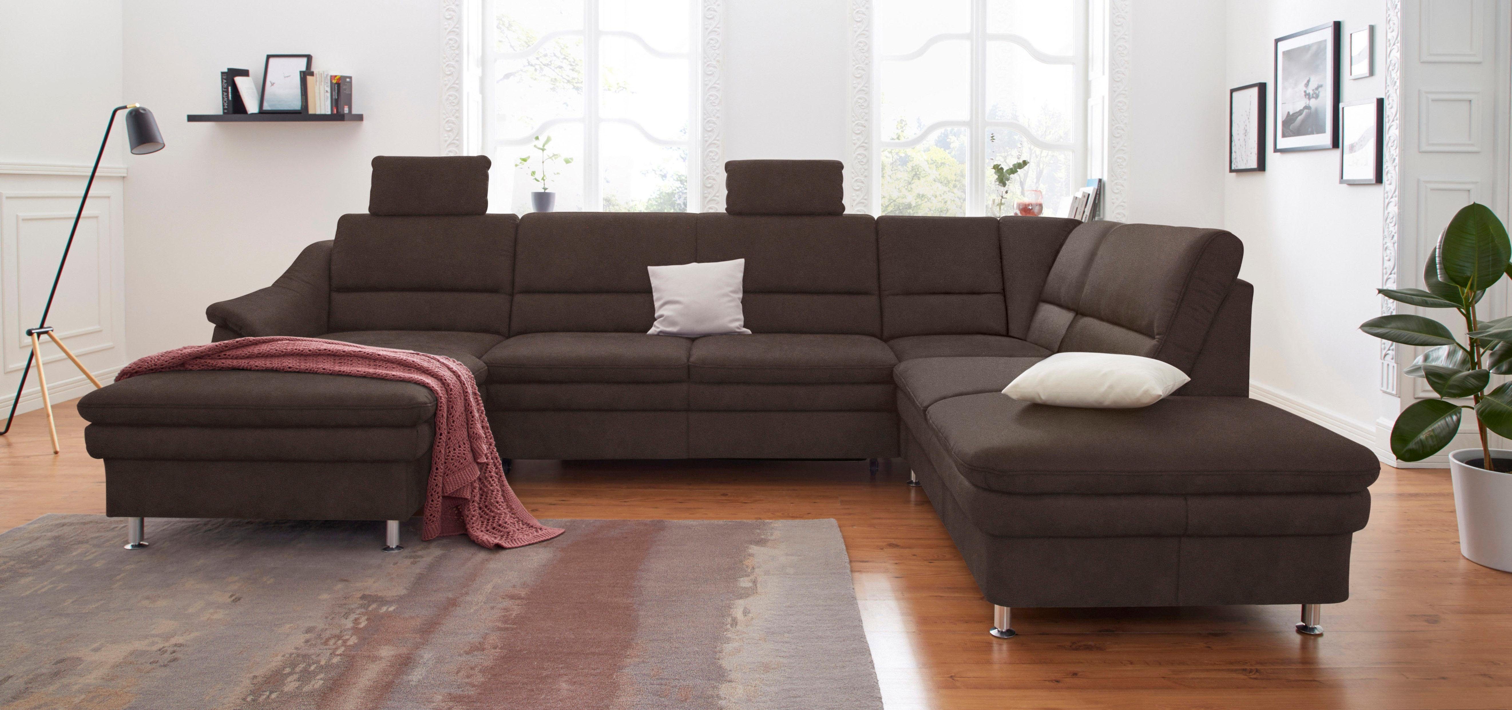 sit&more Wohnlandschaft Cardoso U-Form, mit Federkern und Kopfstützen, mit Bettfunktion und Relaxfunktion