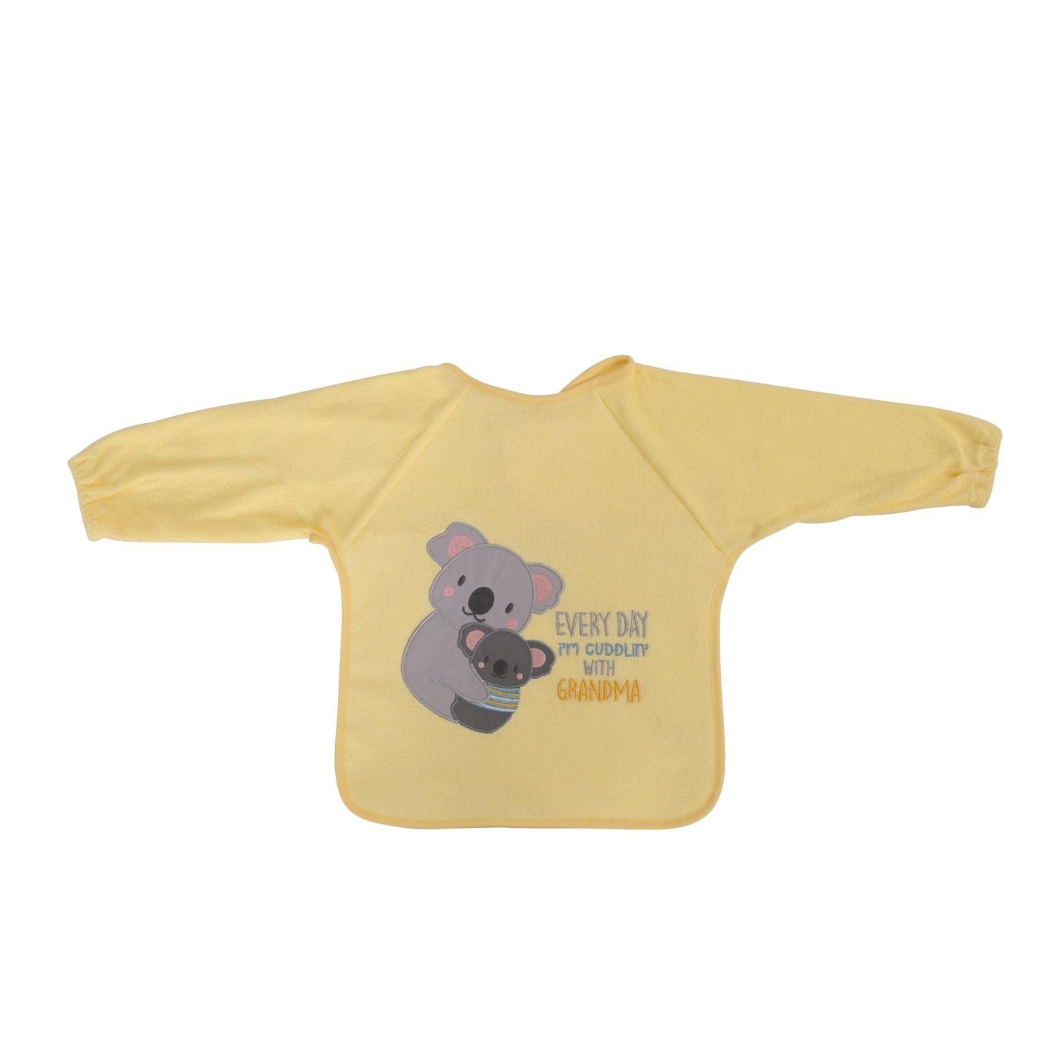 Baby Care Lätzchen Babylätzchen 1026027 wasserdicht Stickerei gelb mit Klettverschluss Langarm, (1-St)