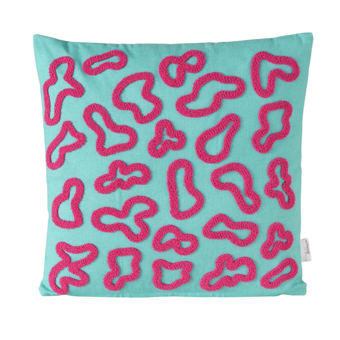MF Dekokissen Dekokissen Zymboli Türkis Pink 45x45 cm Geometrisches Design