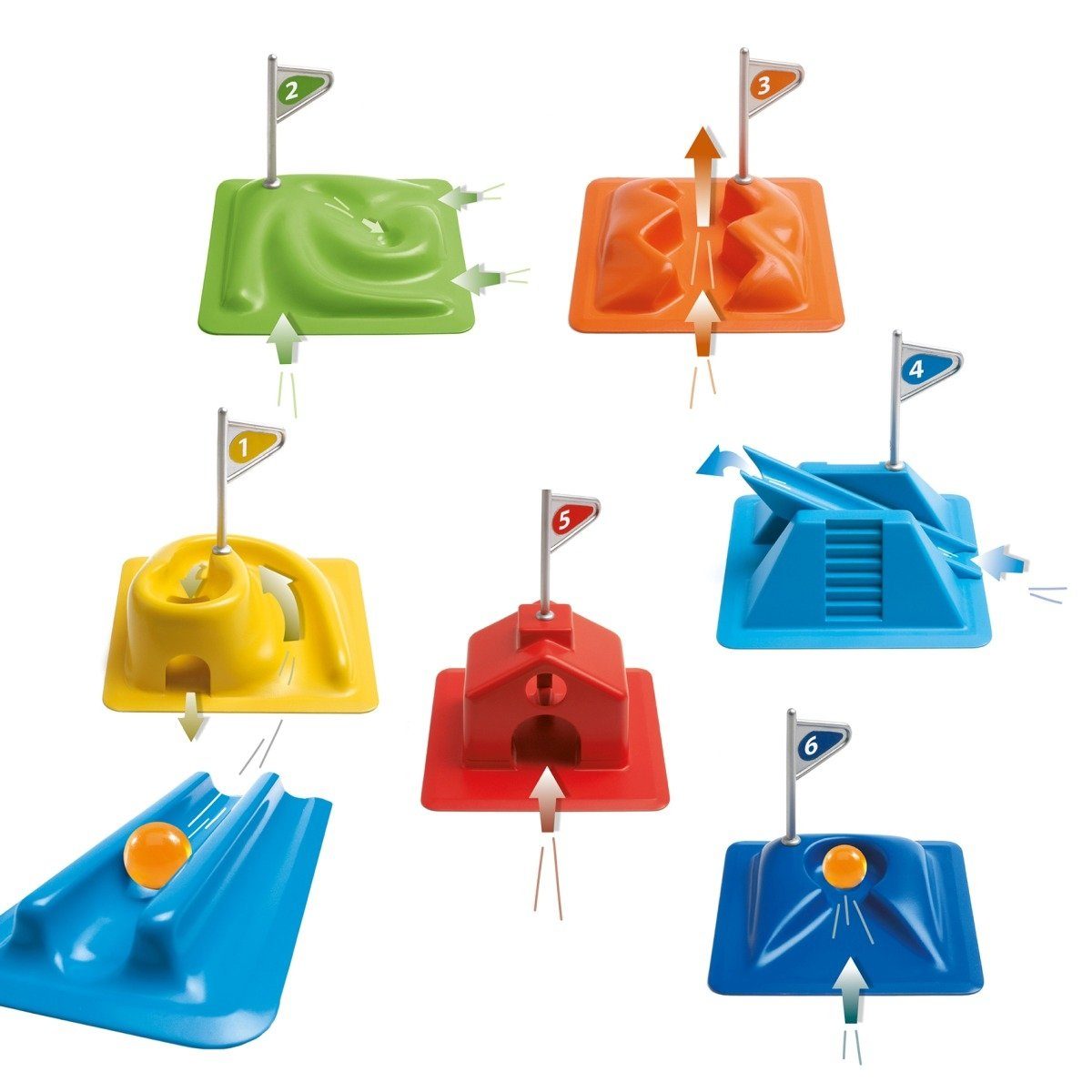 DJECO Spiel Aktivitätenspiel: Golfy Murmelminigolf