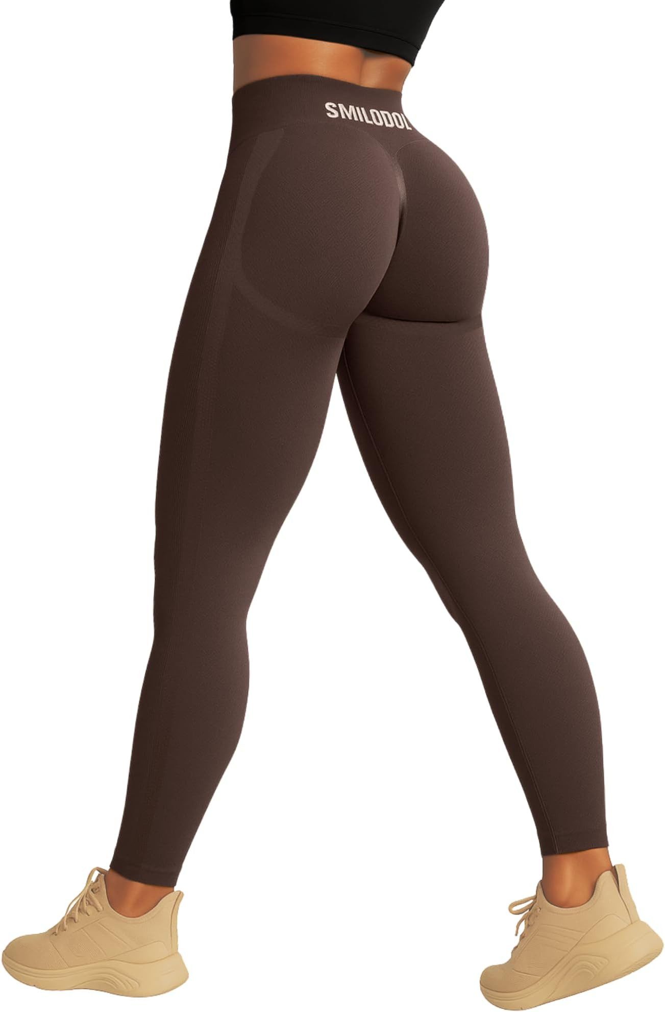 Smilodox Леггинсы Cetrina, Push Up Scrunch Леггинсы mit Schriftzug Fitness & Alltag Seamless High Waist Scrunch Sporthose Atmungsaktiv Blickdicht Gym Yoga