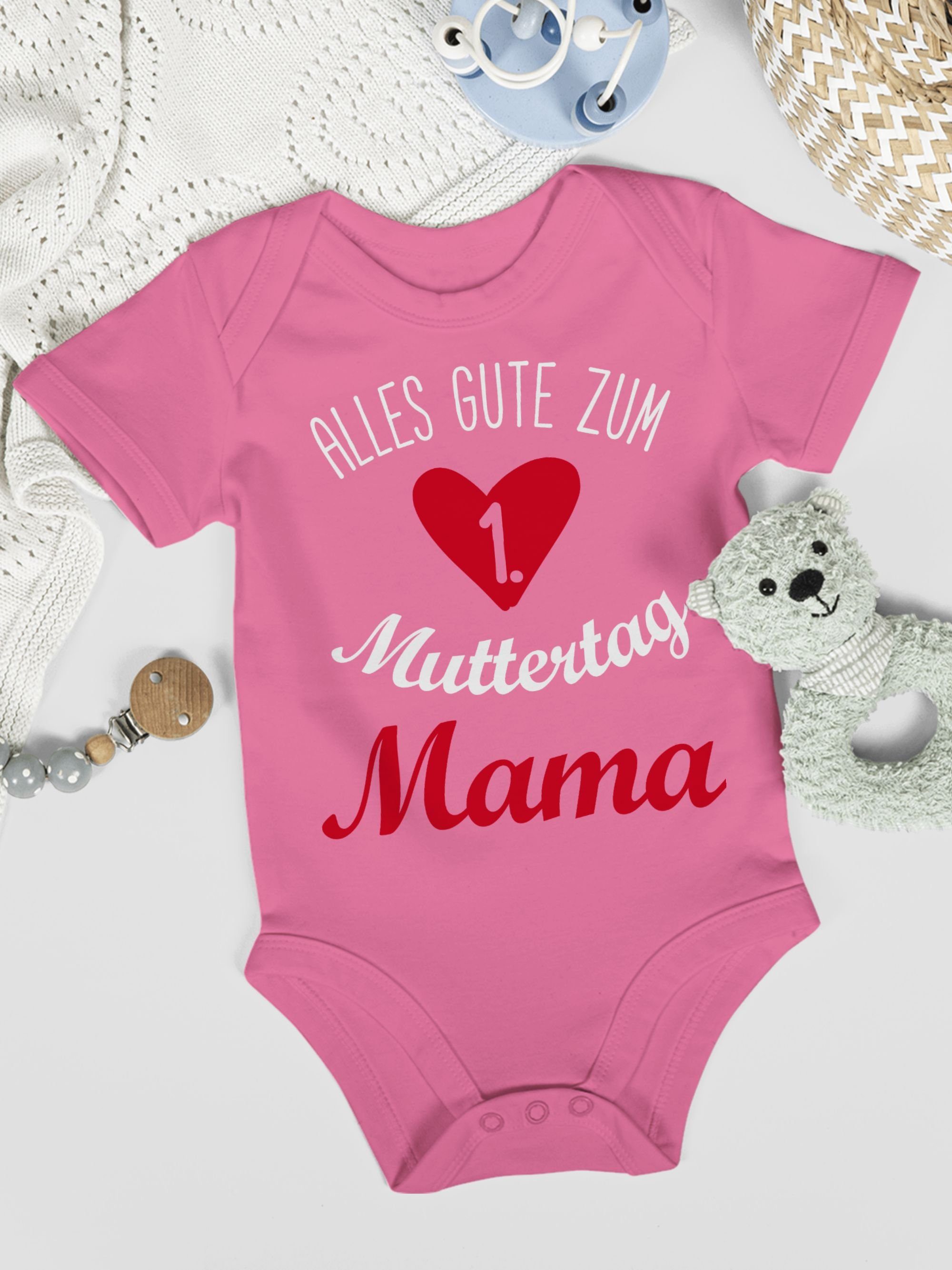 Shirtracer Shirtbody Erster - (1-tlg) Muttertag Muttertagsgeschenk 1. 2 gute zum Alles Pink Muttertag