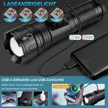 JOEAIS LED Taschenlampe USB Aufladbar Flashlight Taktische Handlampe 100000 Lumen (AAA-Batterien), 7 Lichtmodi Wasserdichte IPX7 Akku Tragbarer für Outdoor Camping