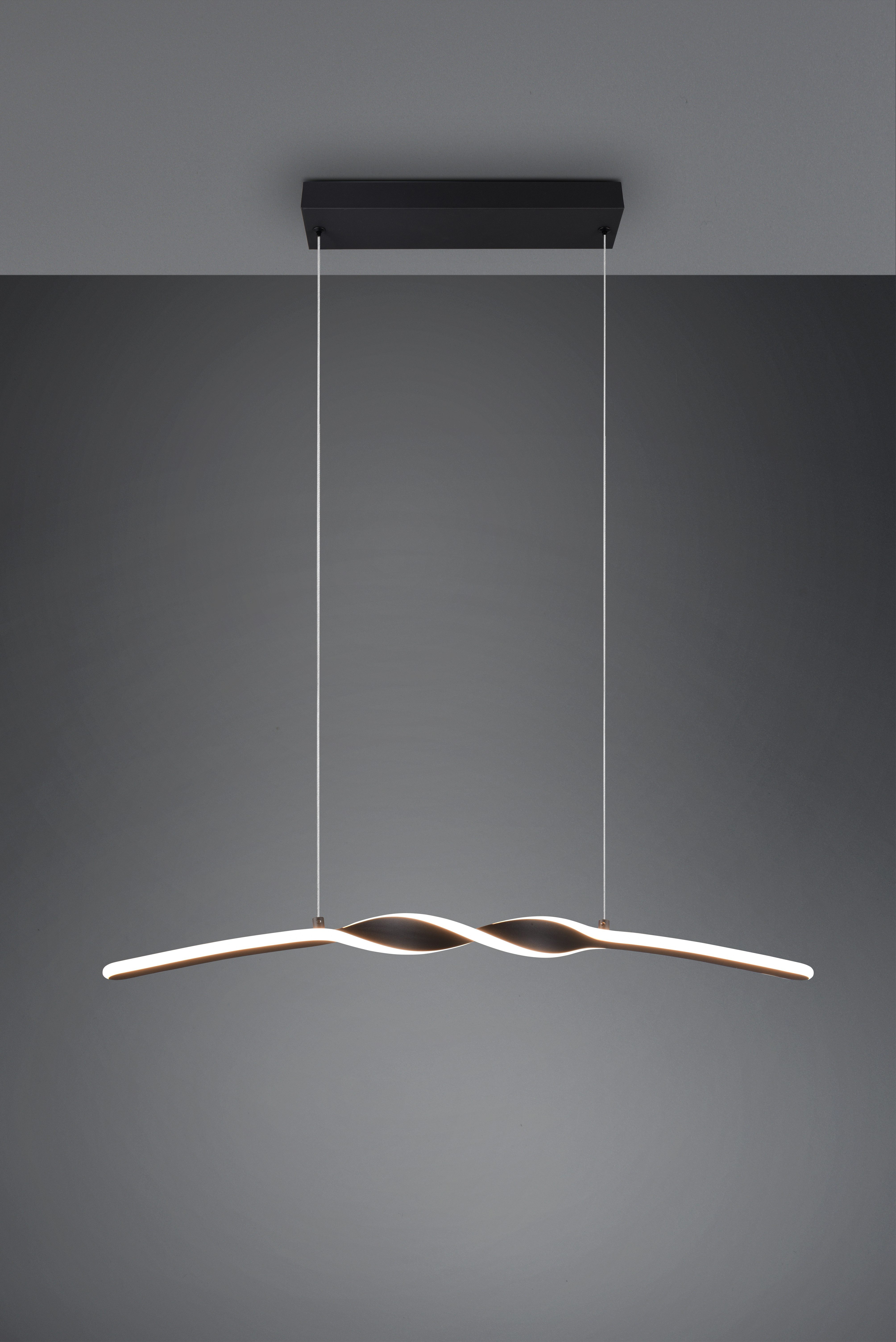 Reality Leuchten LED Pendelleuchte GINKO, Hängeleuchte LED 18W 1980 Lumen 3000K warmweiß, LED fest integriert, Warmweiß, Hängelampe Esszimmer, höhenverstellbar bis max 150cm, Breite 79 cm