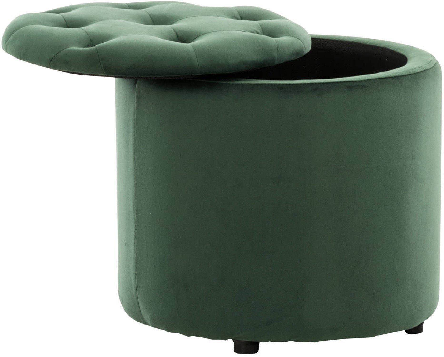 Maße Polsterhocker 42 mit 44 grün mit Stylischer x TPFLiving 1 Sitzhocker (HxBxT): x - St., Sitzkomfort), Samthocker hohem Stauraum Paris 44 (Beistellhocker - Farbe, cm