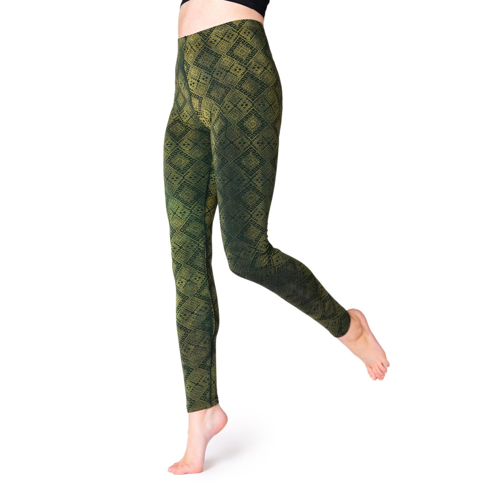 PANASIAM Leggings Unikat Batik Leggings mit orientalischem Muster Goa Hose handgefertigt aus natürlicher Viskose und elastisch ideal für Yoga Sport Fitness