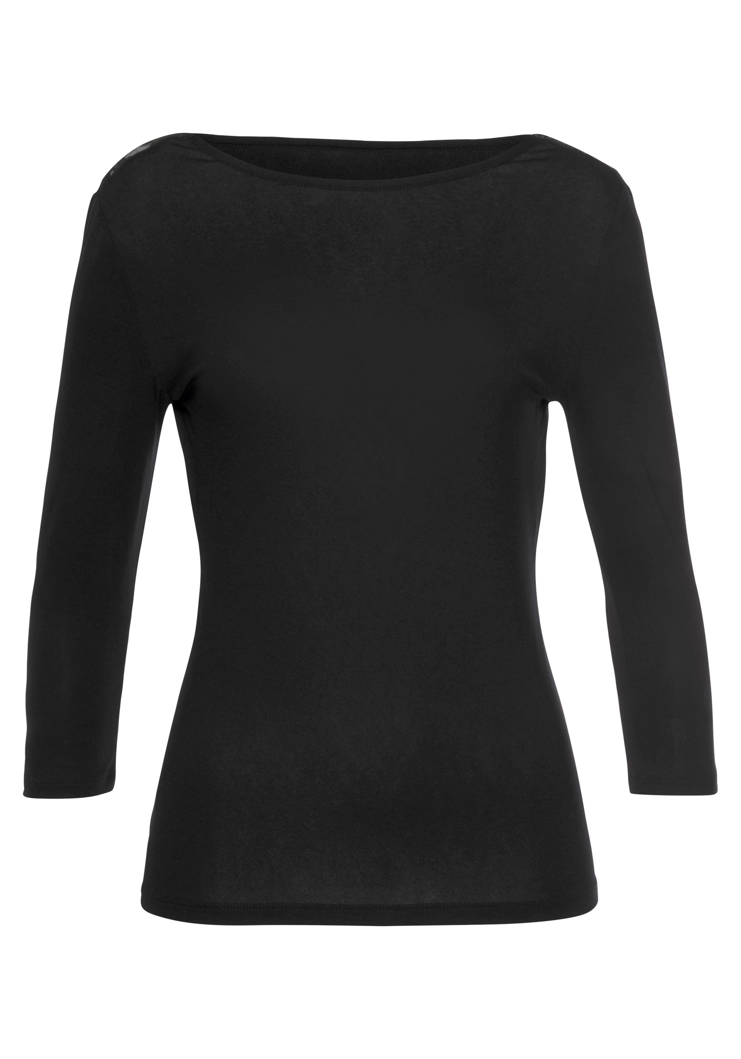 Melrose Rundhalsshirt 3/4-Ärmel, taillierter Schnitt, mit Spitzenkante. Reduzierter Preis € 20,99. Unverbindliche Preisempfehlung € 29,99