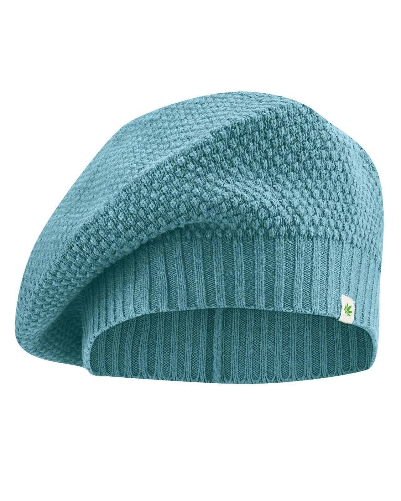 HempAge Strickmütze Feine Baskenmütze Hanf/Biobaumwolle
