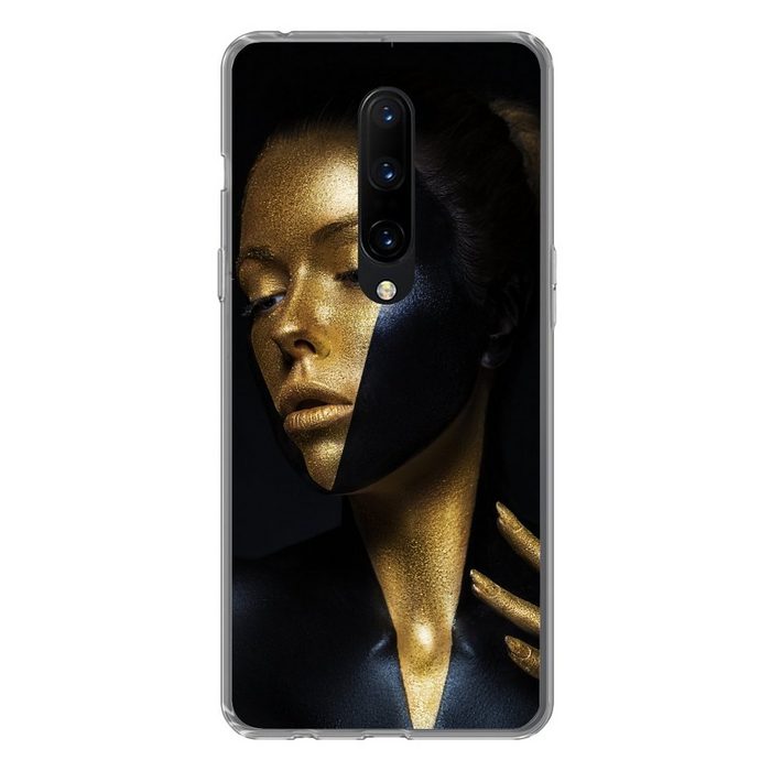MuchoWow Handyhülle Make-up - Kunst - Frau - Luxus - Gold Phone Case Handyhülle OnePlus 7 Pro Silikon Schutzhülle