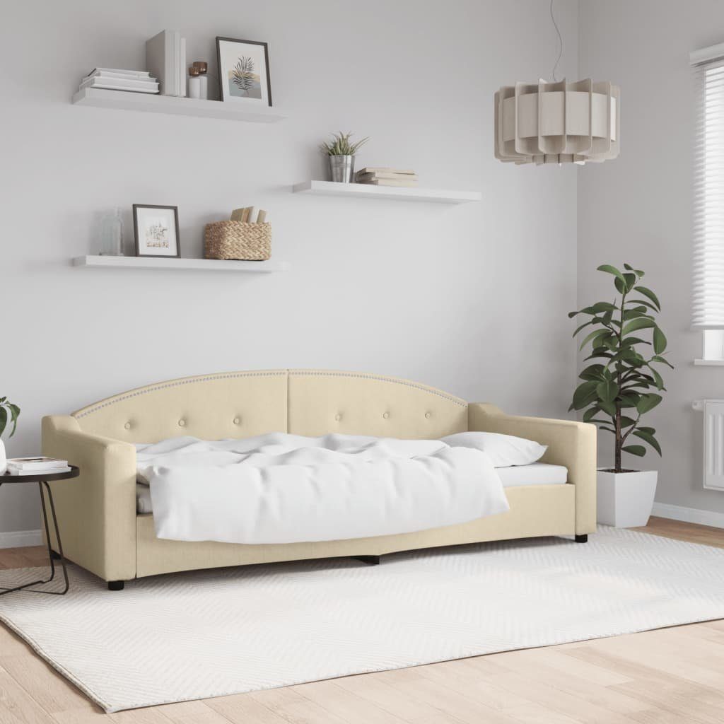 vidaXL Bett Tagesbett Creme 80x200 cm Stoff