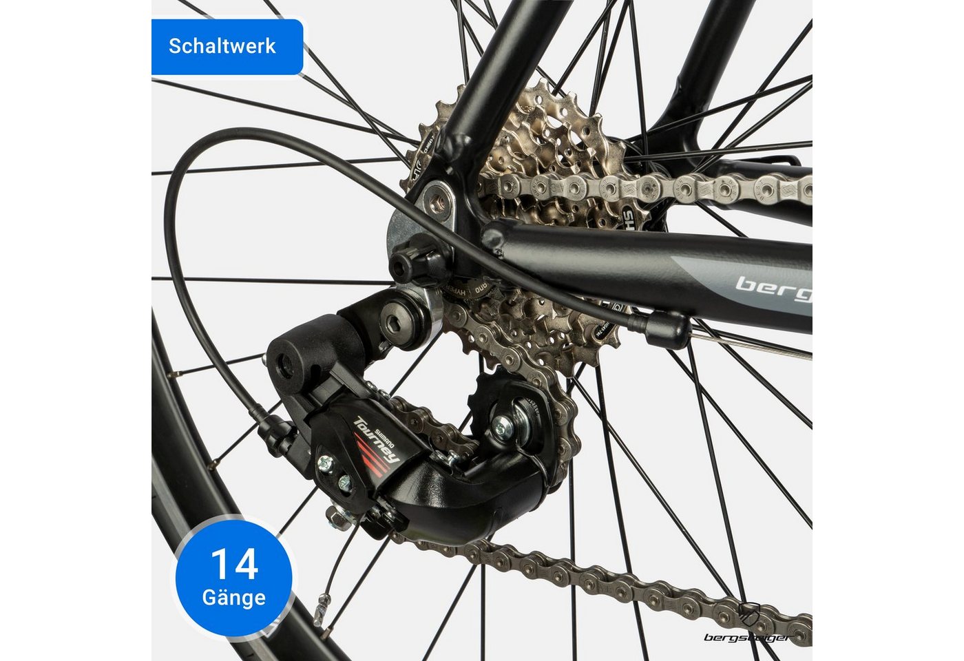 Thumbnail - bergsteiger Rennrad Tourmalet 28 Zoll, Alu Gravelbike 14 Gang-Schaltung, Damen, Herren, 14 Gang, Kettenschaltung, Felgen...
