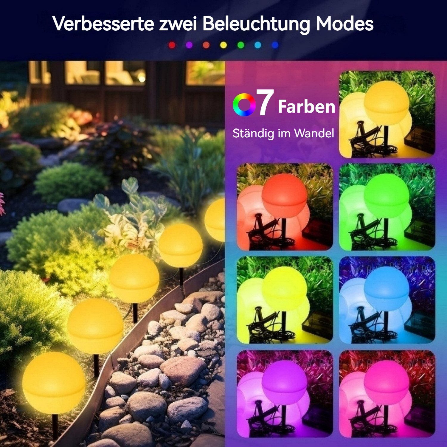 BlingBin LED Solarleuchte 6 Stück Kugel günstig online kaufen