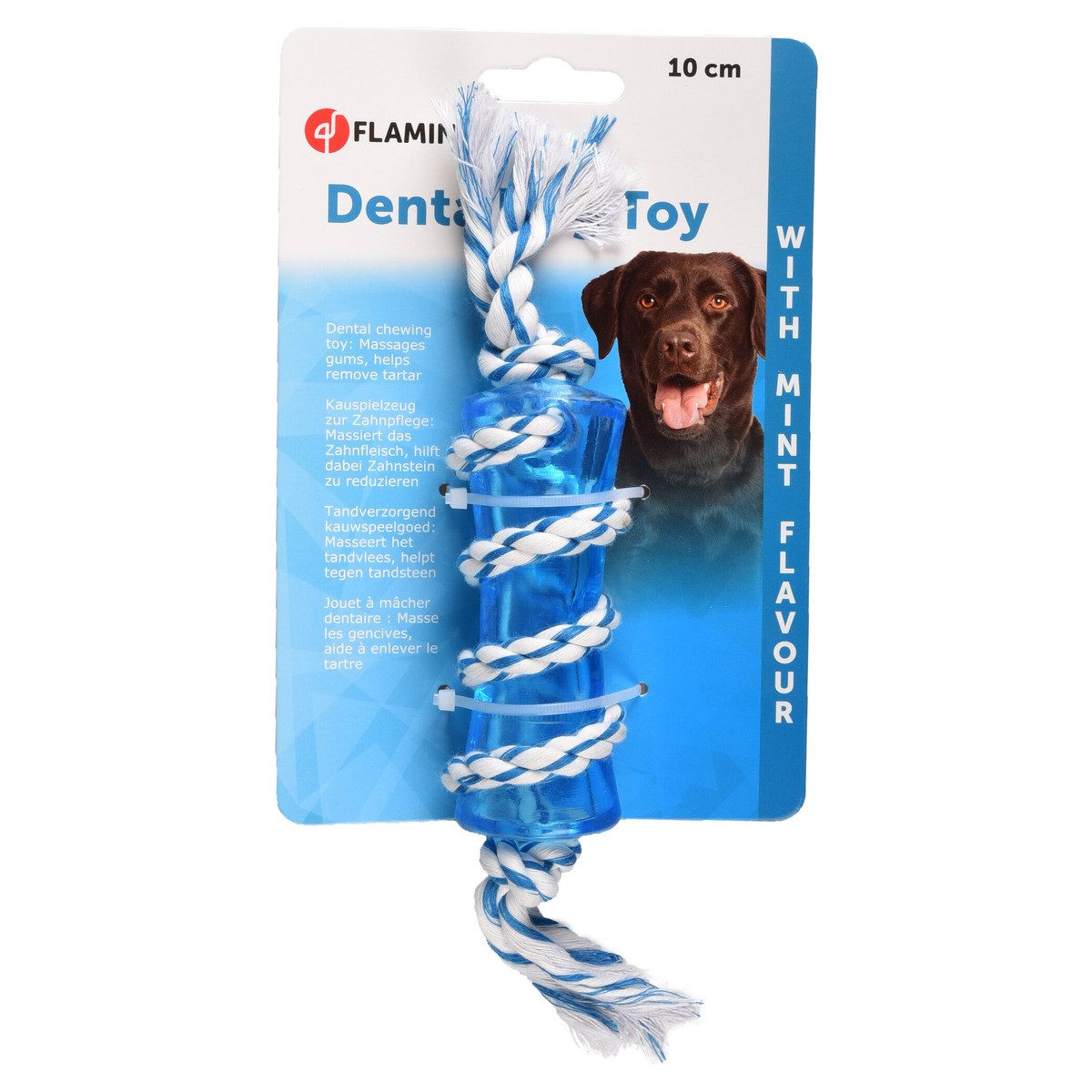Thumbnail - Flamingo Spielknochen Hundespielzeug Denta Toy Seil + TPR Stick
