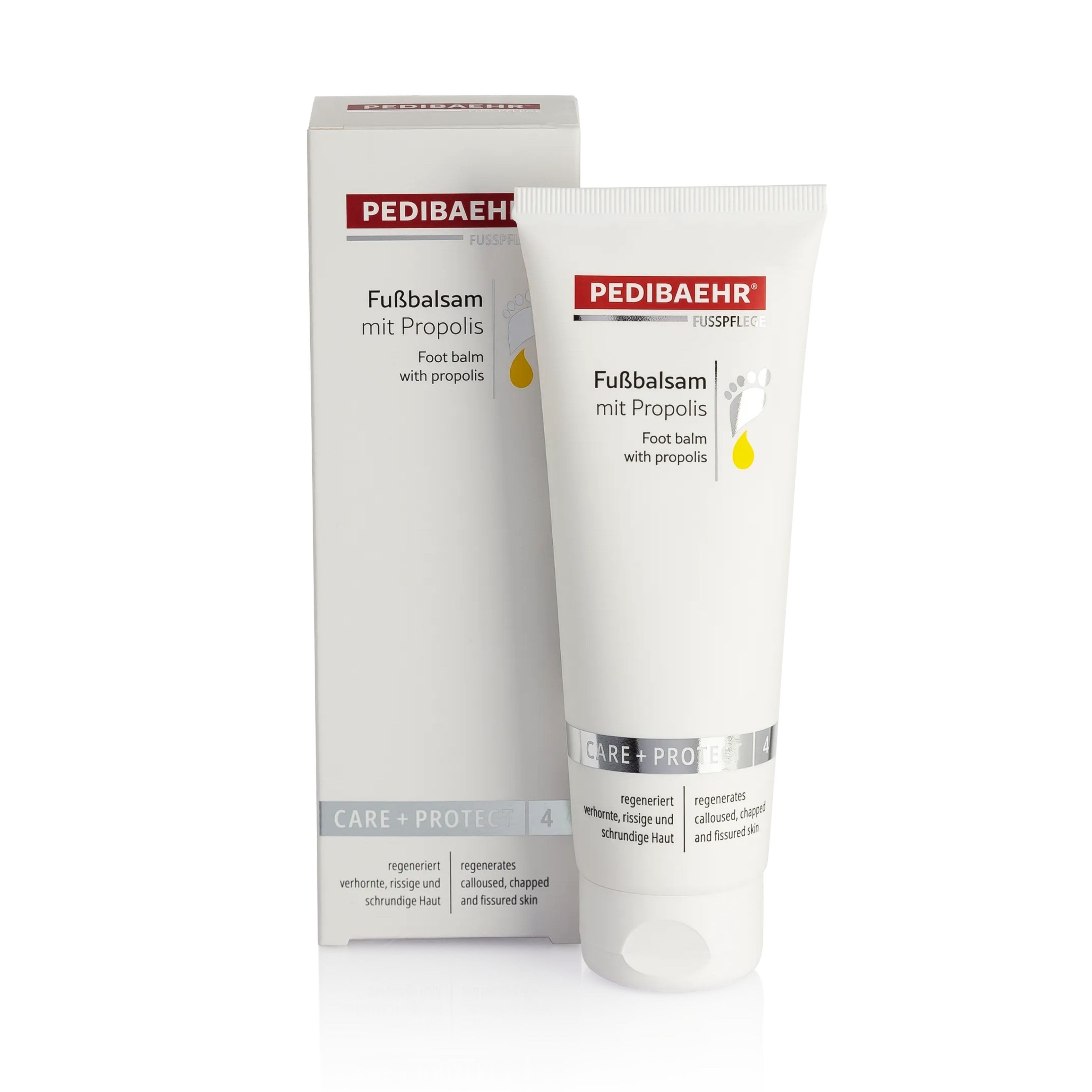 Pedibaehr Fußpflegecreme Pedibaehr Fußbalsam mit Propolis 125ml reichhaltige Fußpflege, 1-tlg., mildert Verhärtungen, Hornhautschwielen, Schrunden
