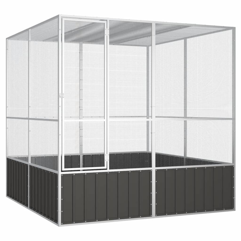 vidaXL Voliere 2135 x 2175 x 2115 cm Voliere Vogelkäfig Anthrazit 213,5x217,5x211,5 c